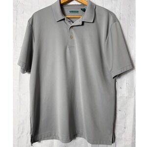 Cubavera Polo Sz XL Grey Ribbed Short Sleeve Casual Sportswear Shirt